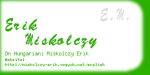 erik miskolczy business card